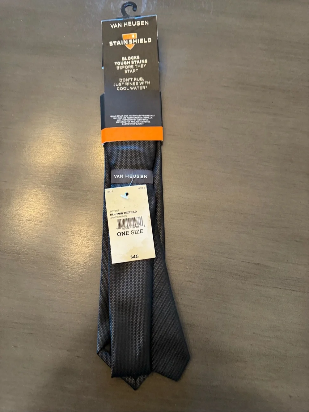 Van Heusen Black Microdot Stain Shield Tie